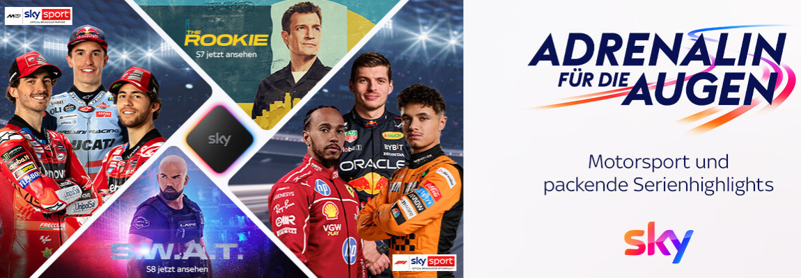 Banner für Sky Sport-Angebote.
