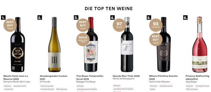 Top 10 Weine von Weinfreunde