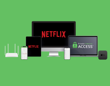 Picture with Netflix on a screen and Private Access